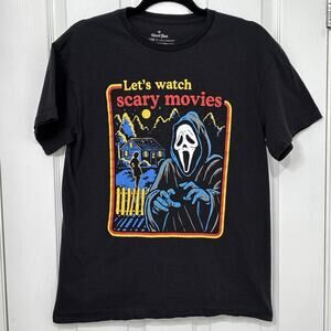 Scream Movie Ghost Face Let's Watch Scary Movies Horror Movie T-Shirt Medium